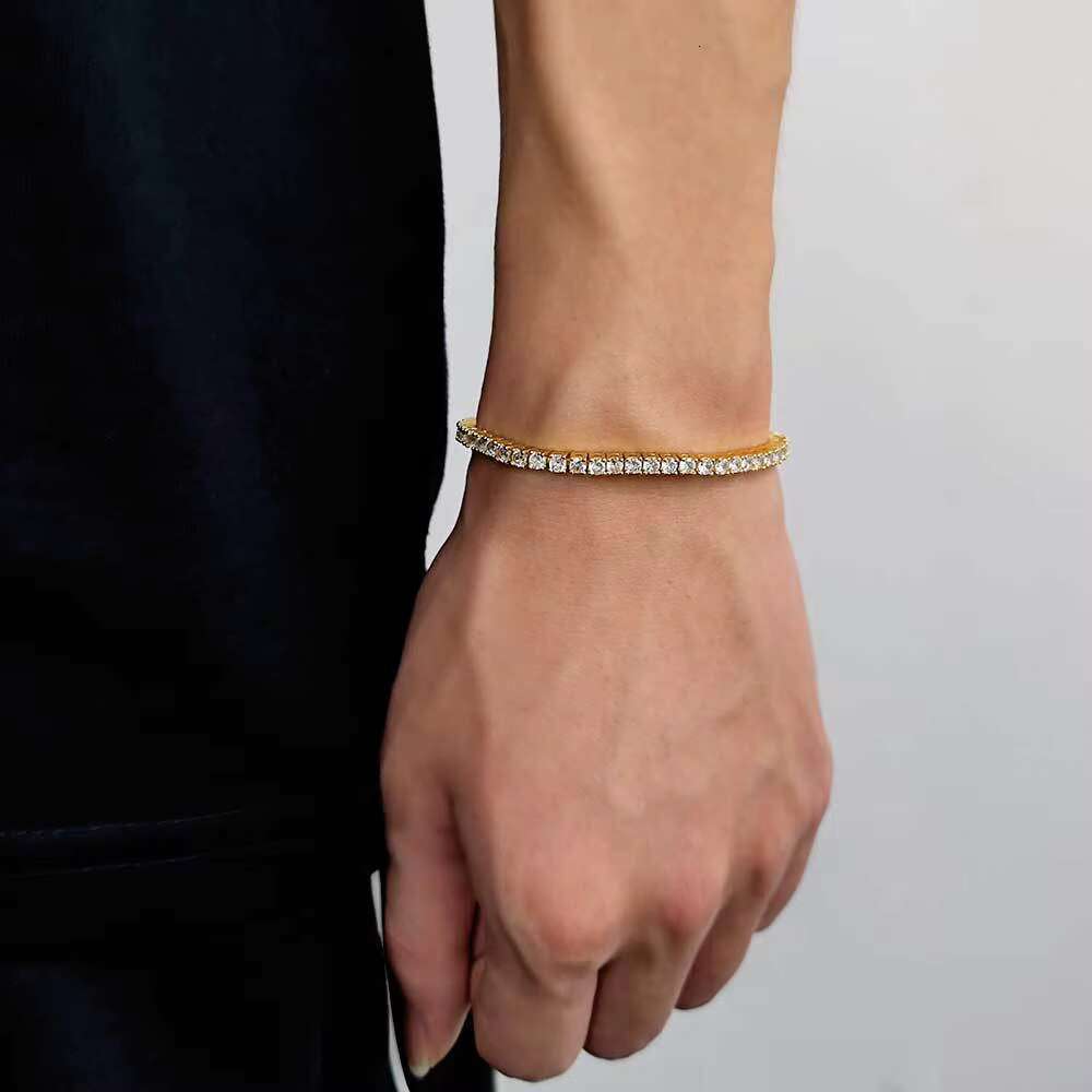 Hip Hop Bracelet 925 Silver Moissanite Tennis Bracelet Fine Chain Link Customizable Brand Jewelry