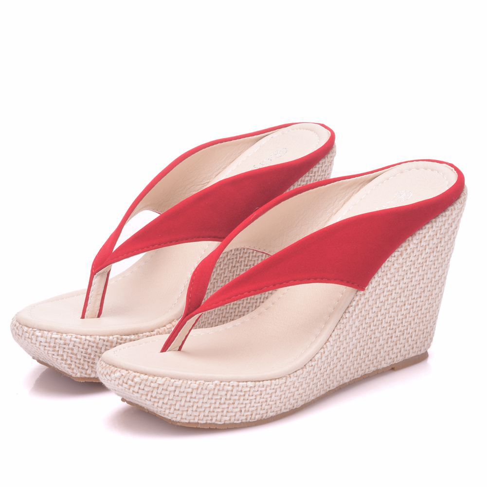 2025 new hot free shipping Wide-fit high-platform water-resistant beach sandals, toe-hing flat sandals with thick soles and block heels size 33-42