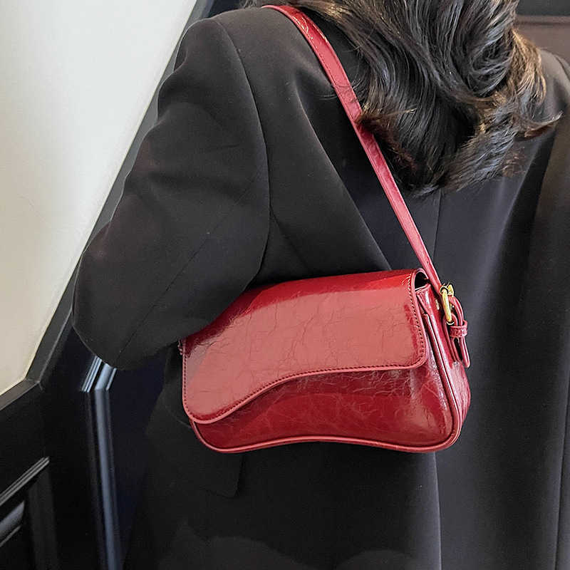 Women's Solid Color Shoulder Bag Fashionable PU Leather Crossbody Bag Casual Trendy Versatile High Quality Commuting Bag