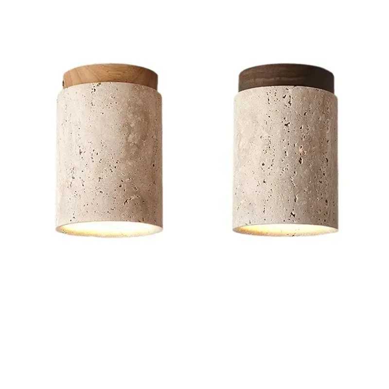 Modern Travertine Stone Ceiling Lamp Hallway Foyer Bedroom Corridor Flush Mounted Staircase Indoor Lighting Fixture Home Decor Z250515