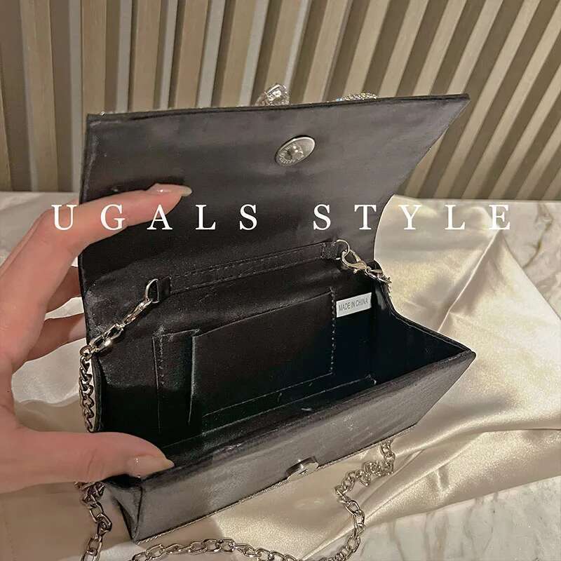 Bow Knot Women's Handbag Crystal Shiny Rhinestone Dia Evening Wedding Party Clutch Purse Shoulder Messenger Bag