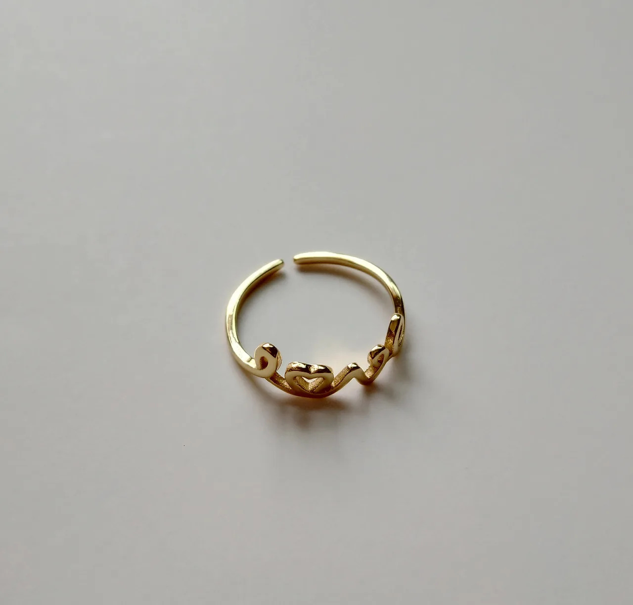 925 Sterling Silver Korean Version Simple LOVE Leaf Ring Women Small Cute Proposal Party Jewelry Girlfriend Gift 250515