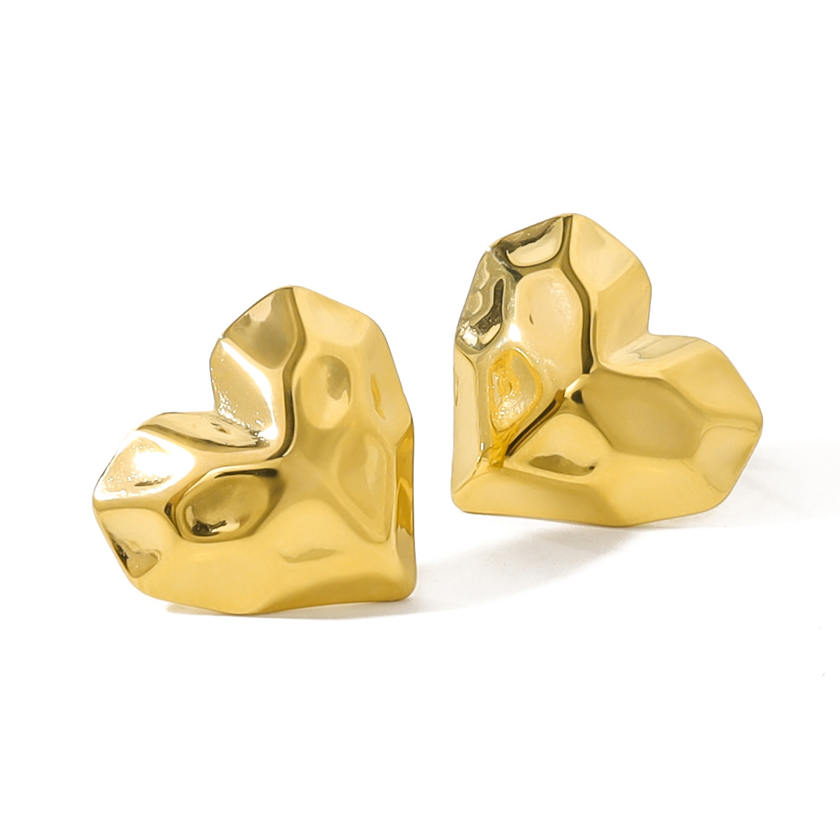Chic & Durable Ladies' Accessory: Premium Unusual Heart Formed Hoop Earrings Set