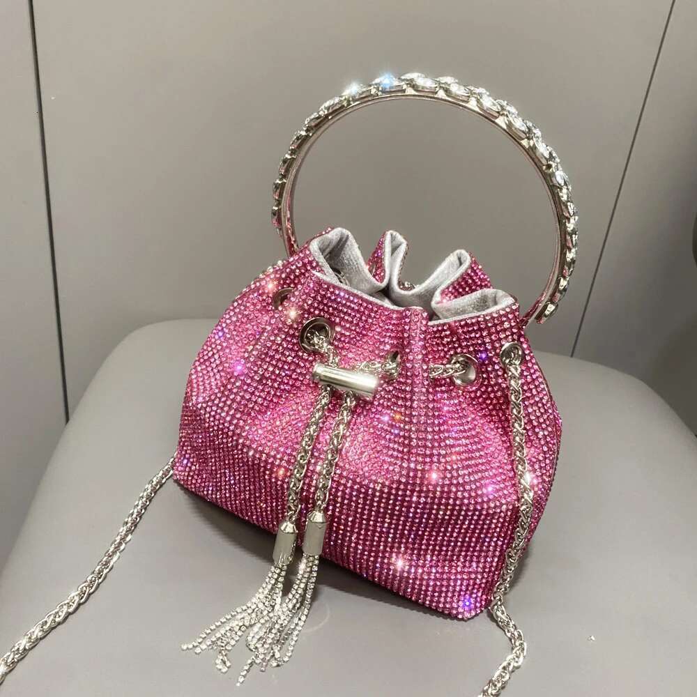 purses and handbags for women Designer bucket clutch purse evening banquet bag Crystal rhinestone shoulder bags