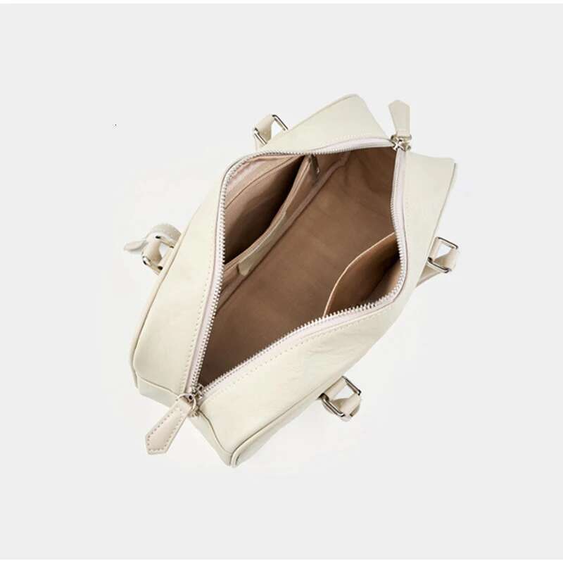Genuine Leather White Handbag New Women's Bowling Niche Brand Designer Soft Commuting High-End Underarm Crossbody Bag