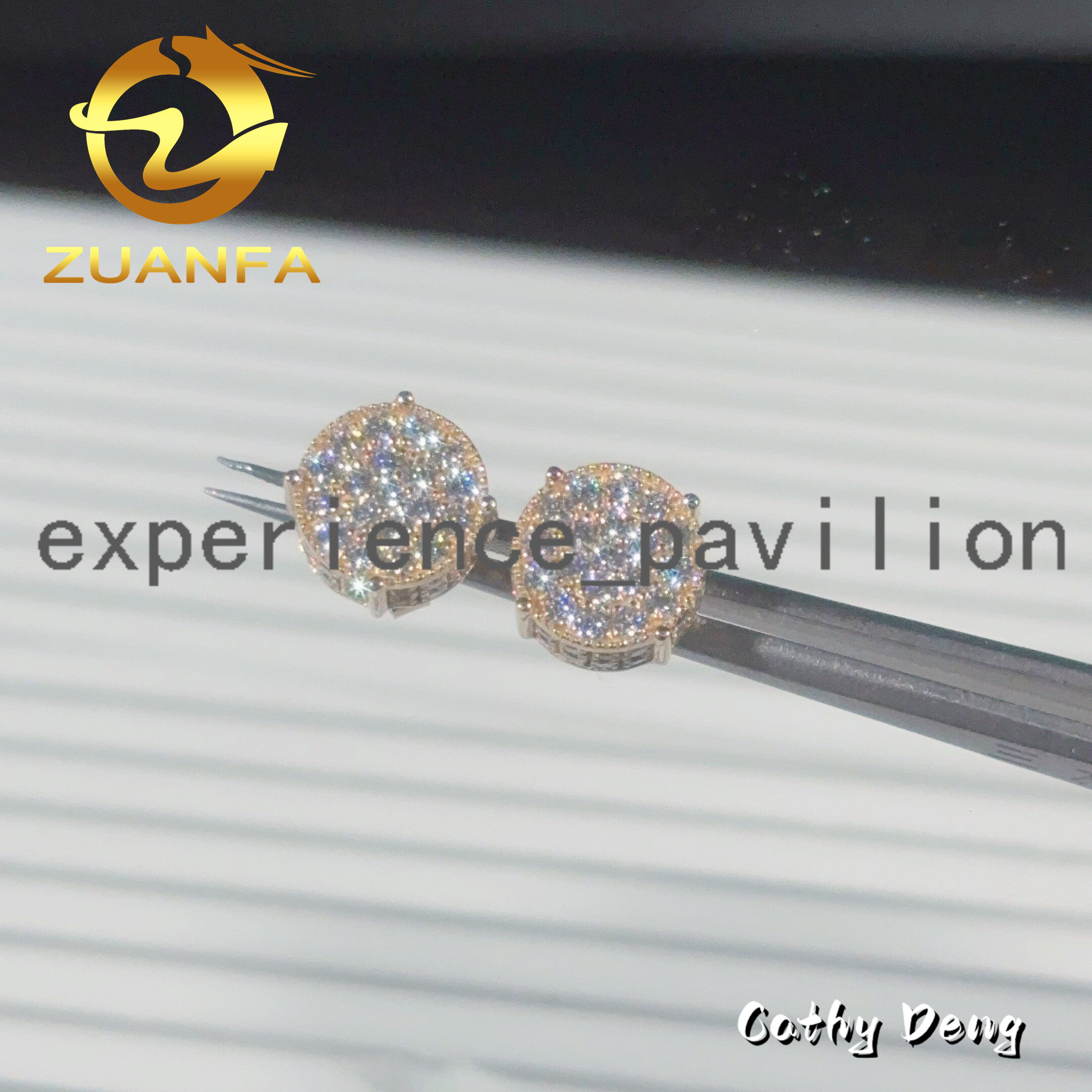10k Real Gold Moissanite Diamond Hip Hop Earring Screw Back 4 Prong Stud Earrings Iced Out Rapper Men Earring