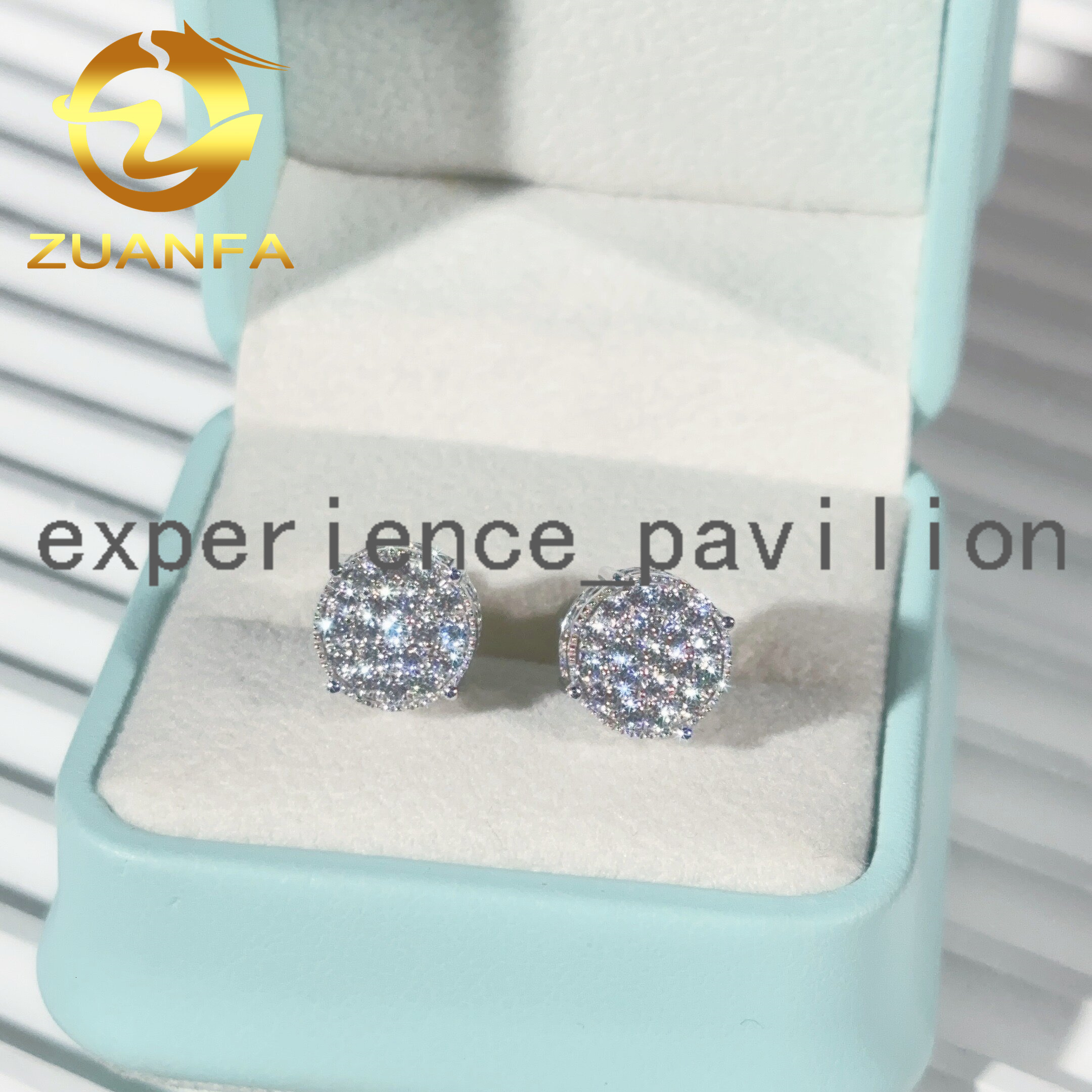 10k Real Gold Moissanite Diamond Hip Hop Earring Screw Back 4 Prong Stud Earrings Iced Out Rapper Men Earring