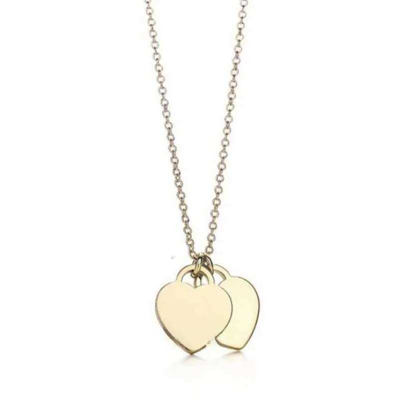 Womens Heart Necklace Designer Jewellery Chains Pendant Stainless Steel Charm Anniversary Gift For Women Gold Plated 2025 61E