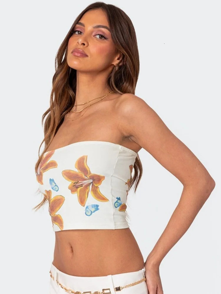 Sexy Tube Top Floral Print Bralette Women Mini Lingerie Ladies Bandeau Strapless Bra For Underwear Bustier 250515
