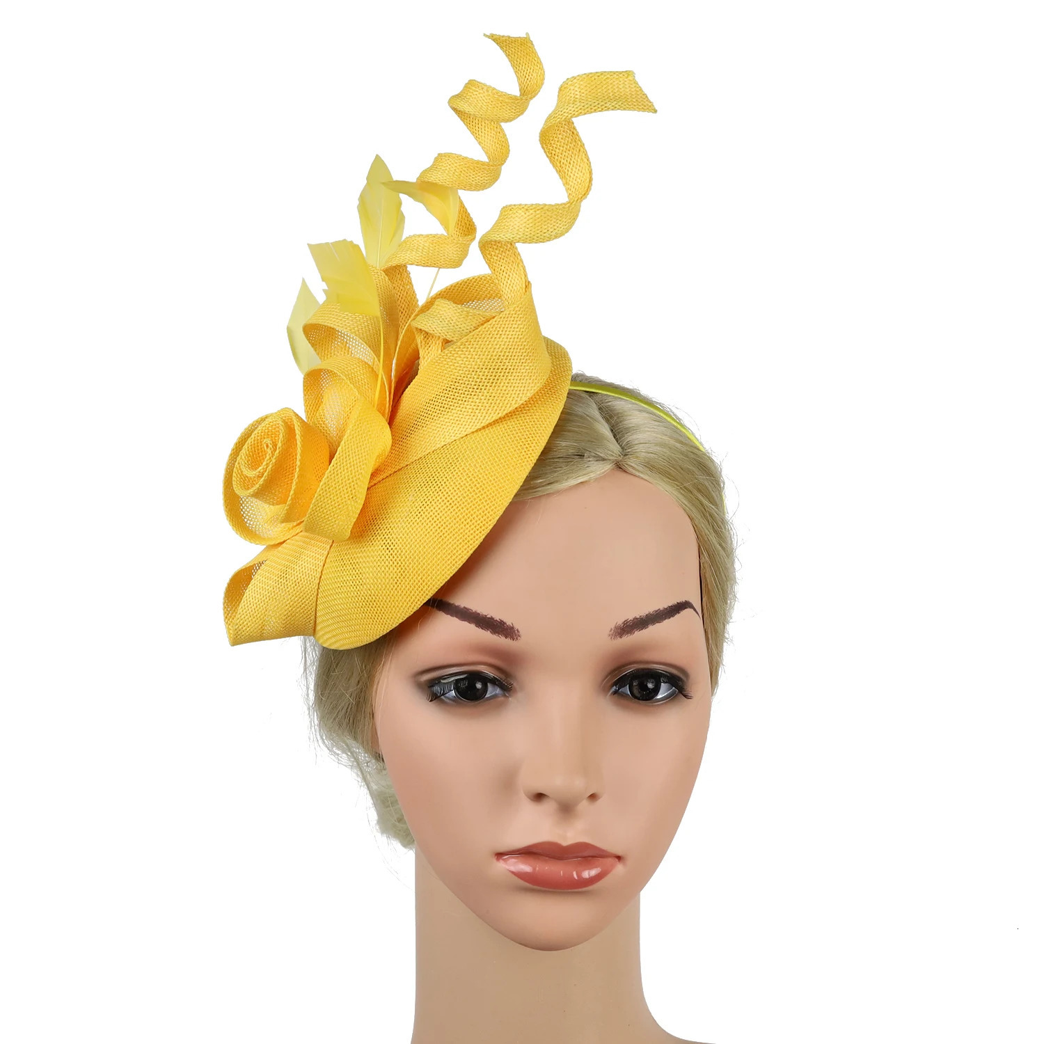 Sinamay Lady Flower Fascinator HatHeadband with ClipsPillbox Hat Cocktail Tea Party Headwear for Women 250514