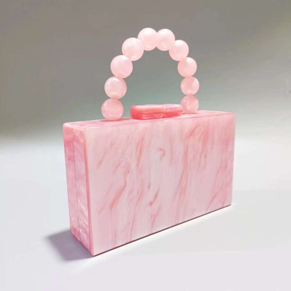 Fashionable And Generous Women's New Pearl Acrylic Dinner Beaded Wrist Handheld Wedding Dress Bag