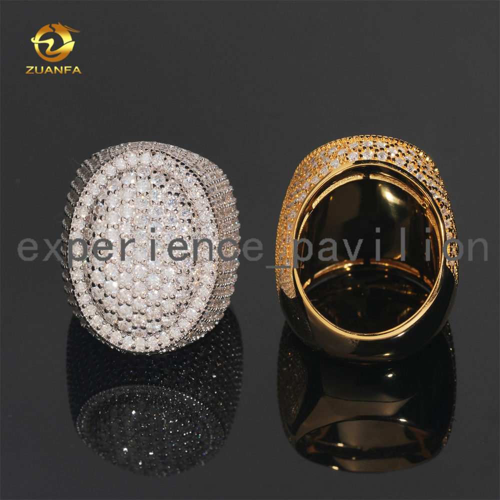 Mens Moissanite Ring Solid 925 Silver Hip Hop Jewelry Ready to Ship Pass Diamond Tester Cuban Ring