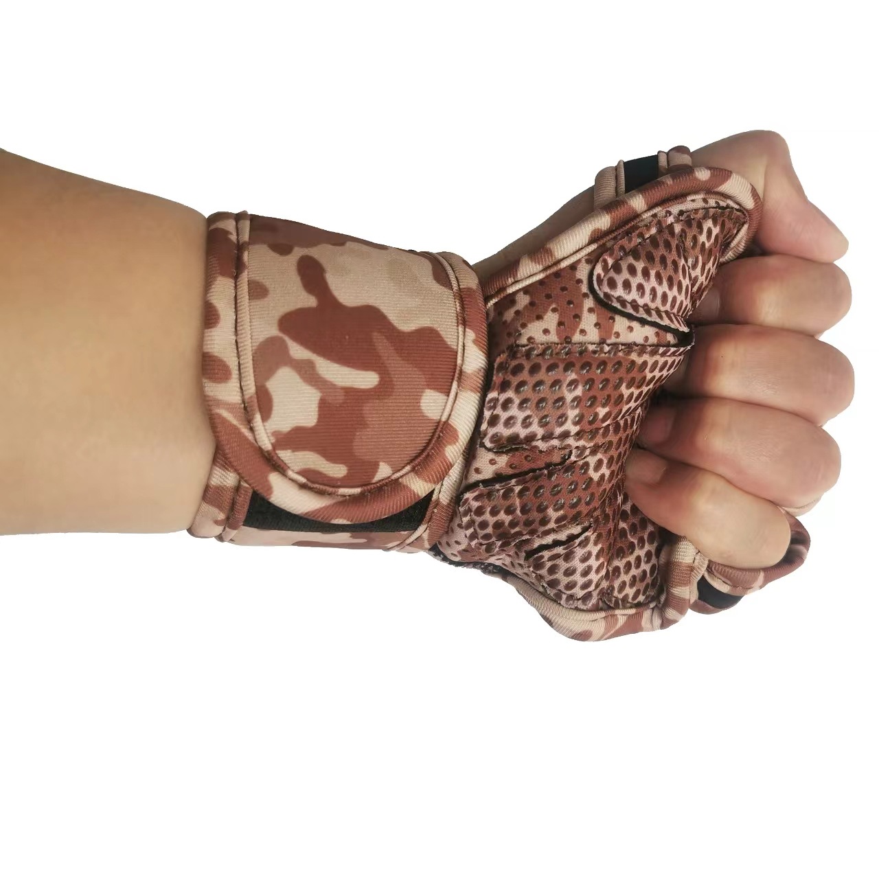2Pcs Weightlifting Training Gloves Fitness Sports Body Building Gymnastics Gym Hand Wrist Palm Protector Gloves Half-finger Cycling Gloves with Wrist 