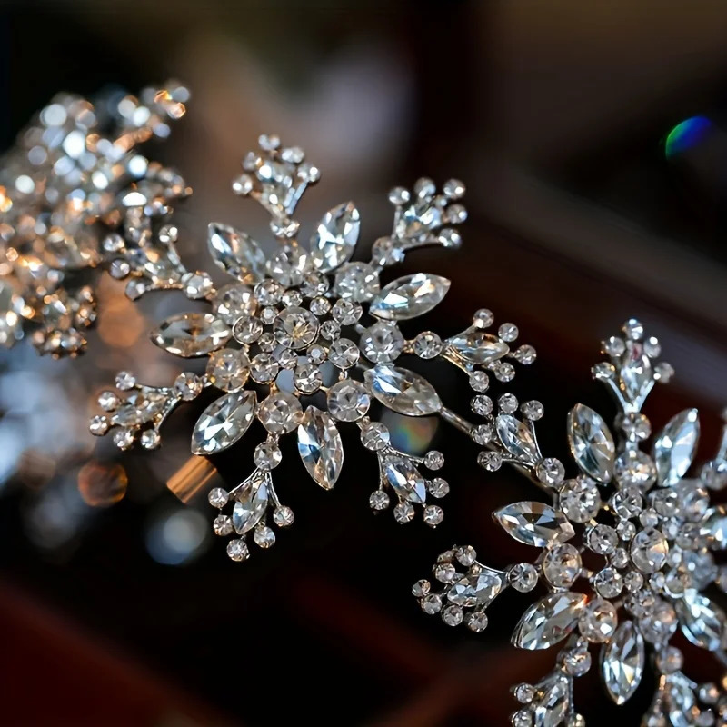 Baroque Crystal Snowflake Crown Tiara Headband For Women Party Rhinestone Bridal Wedding Hair Accessories Jewelry Crown Tiara 250509
