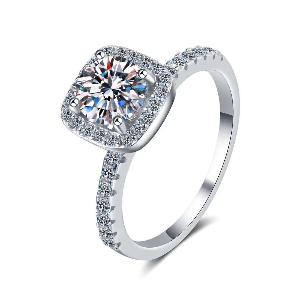 Elegant gift classic 2.0ct silica sterling silver women's jewelry ring