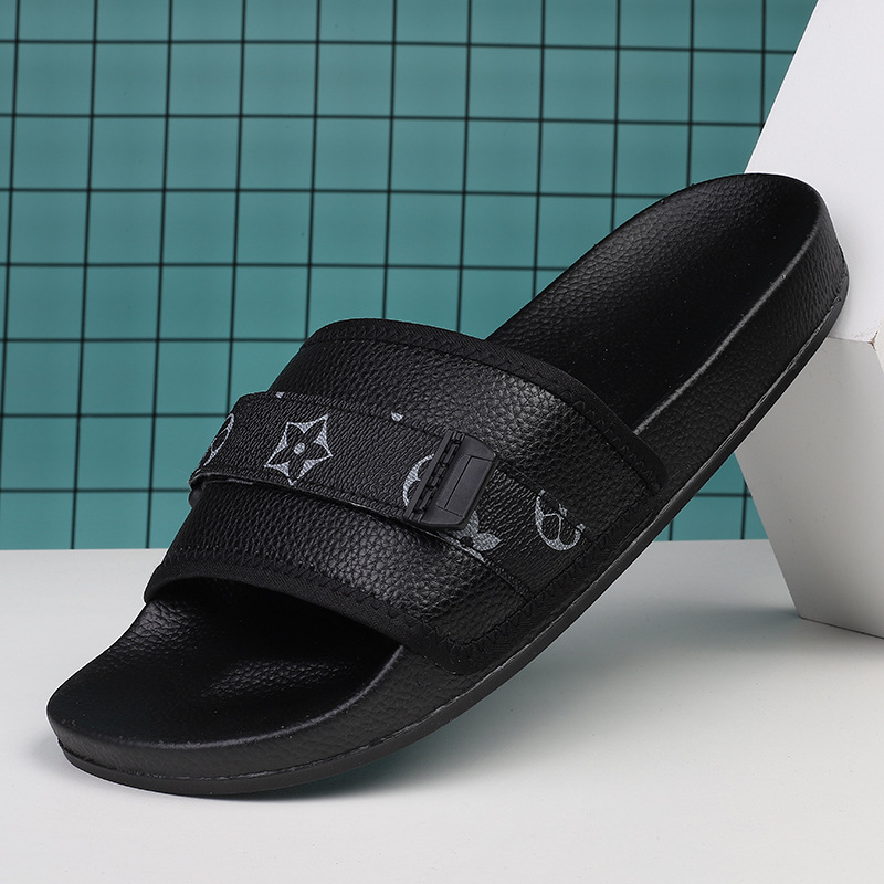 hot free shipping designer sandals for man vintage outdoor sport slippers Low soft black sliders