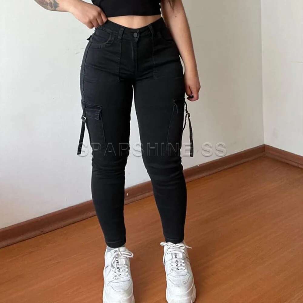Vintage Streetwear Skinny Retro Y2k High Waist Jeans Casual Wash Cargo Women Autumn Winter Legging Denim Pants Designer