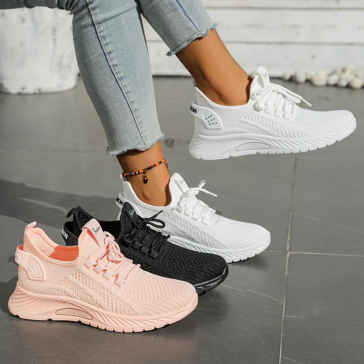 Autumn New Fashionable Casual Sports Single Trendy Flyknit Women S Casual Shoes Shoes Ddmysaturn