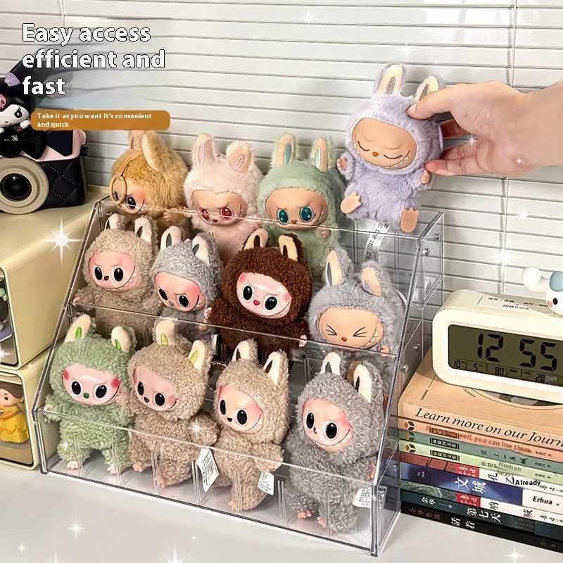 Labubu Transparent Display Box Desktop Showcase Canvas Storage Solution for Toy And Hobby Enthusiasts Anti-Dust Doll Holder Z250515 Free shipping