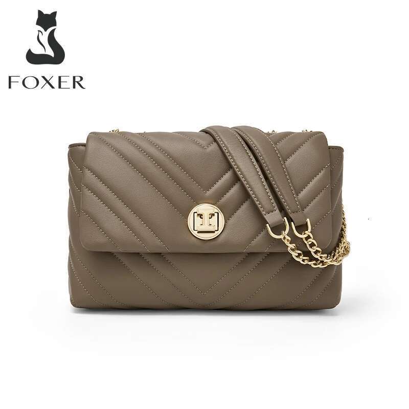 FOXER Premium Women's Flap Shoulder Cossbody Fashion Split Leather Underarm Bag For Lady High Quality Christmas Gifts