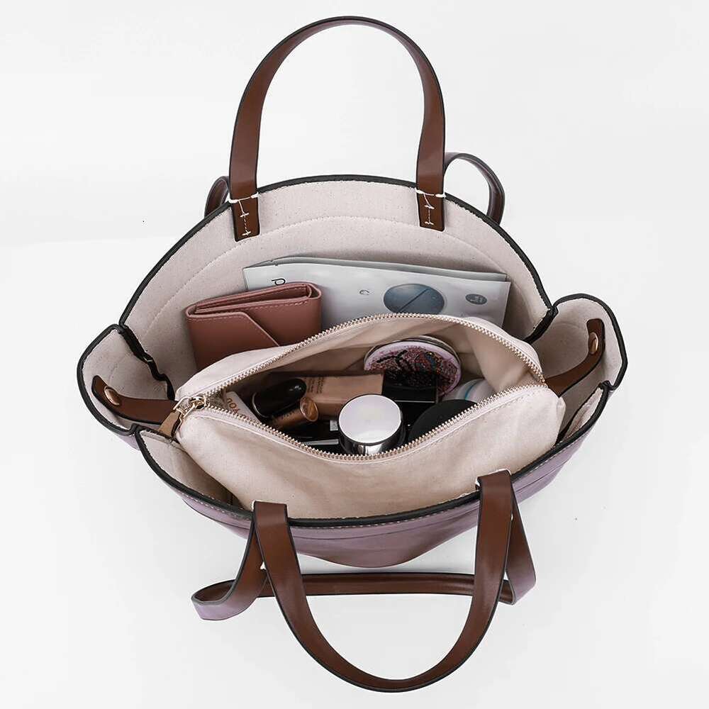 Tote for Women Large Capacity Handbag PU Leather Casual Commuting Shopping Travel Bag