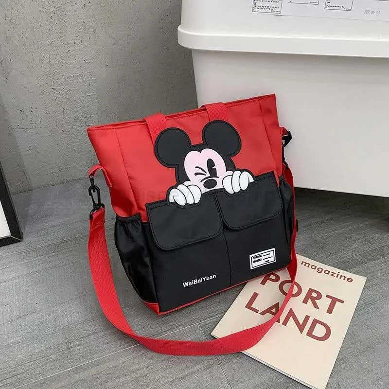 Disney Cartoon Cute Mickey Mouse Tutoring Bag Elementary School Student Portable Angled Large Capacity BackpackXJ250515