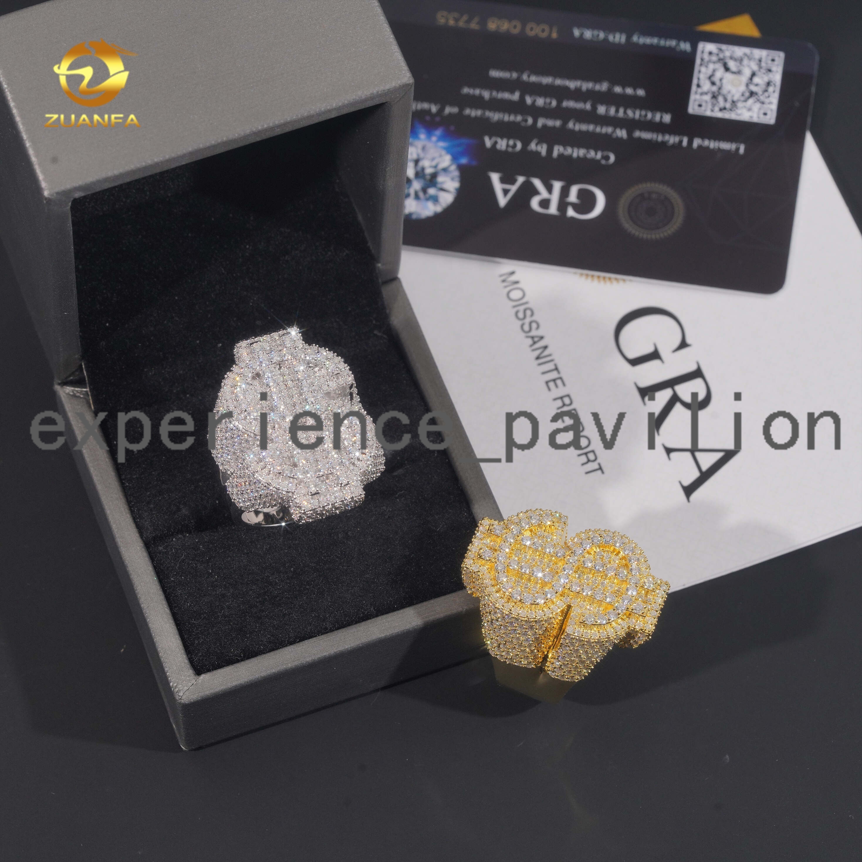 Silver 925 Mens Rings Fine Jewelry Iced Out Vvs Moissanite Custom Hip Hop Lab Diamond Jewelry Dollar Ring