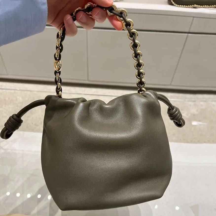 New Women's Cloud Drawstring Hobos Crossbody Real Leather One Shoulder Casual Bucket Bag