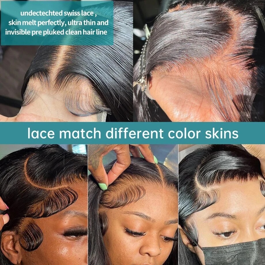 30 40 Inch 200 250 Density 13x6 HD Transparent Lace Frontal Wig Brazilian Human Hair 13x4 Body Wave Lace Front Wigs For Women synthetic lace front wig