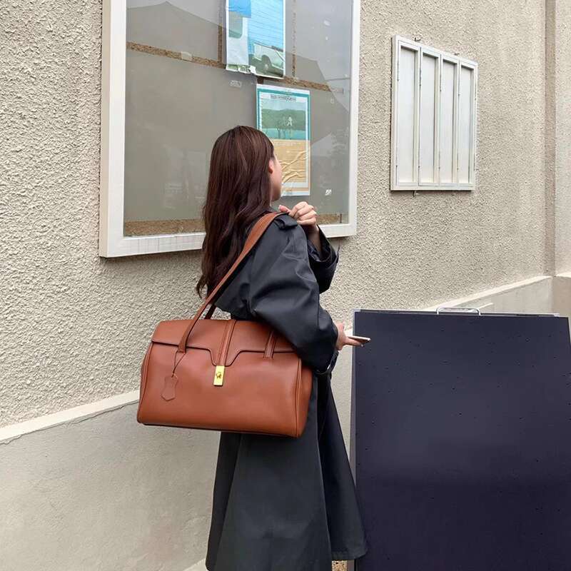 Big cousin s same soft tote new leather women large capacity pillow hand held shoulder bag
