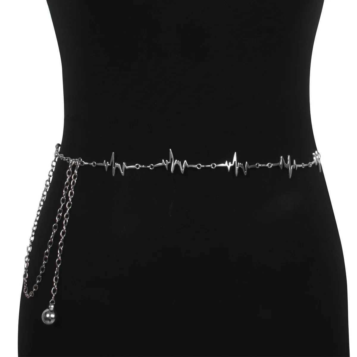 Bohemia Single-layer Lightning Shaped Alloy Waist Chain Street Photography Womens Body Chain Jewelry Y250515