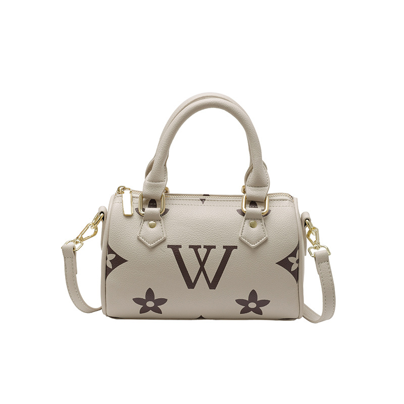 Premium sense of printing handbag 2025 new retro old flower letters women's bag hundred crossbody bag trend pillow bag