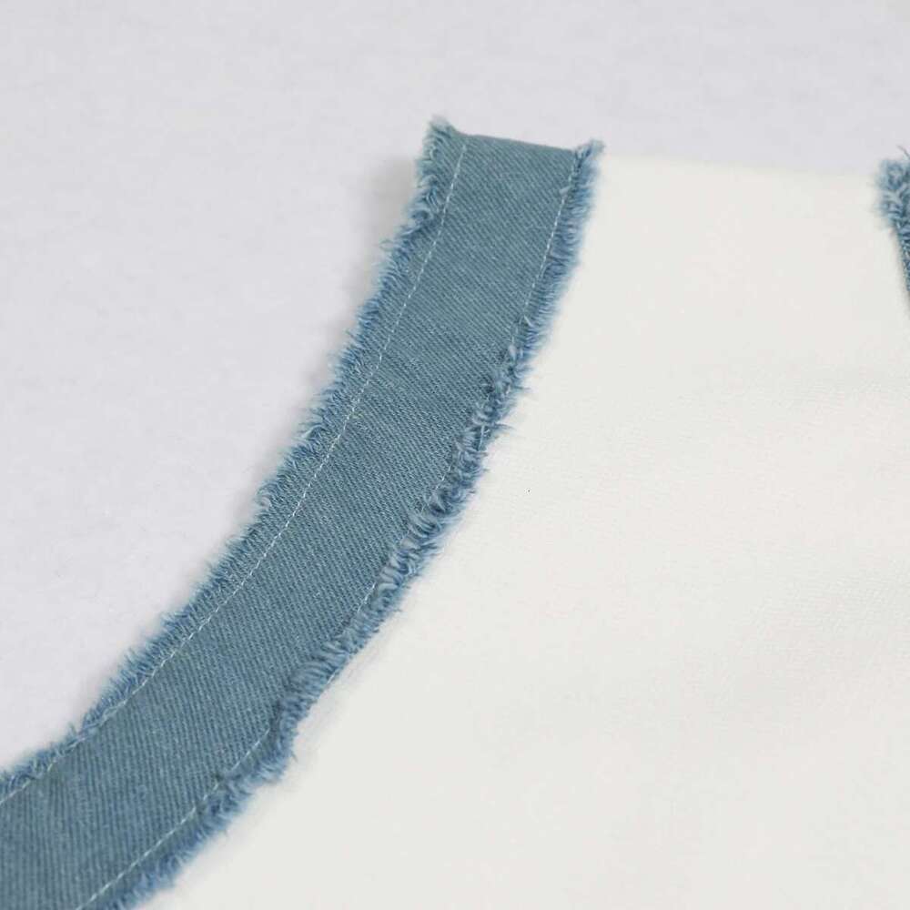 High Quality Elastic Knitted New Fashionable Round Neck Denim Sleeveless Pleated Slim Fit Commuter Women's Dress