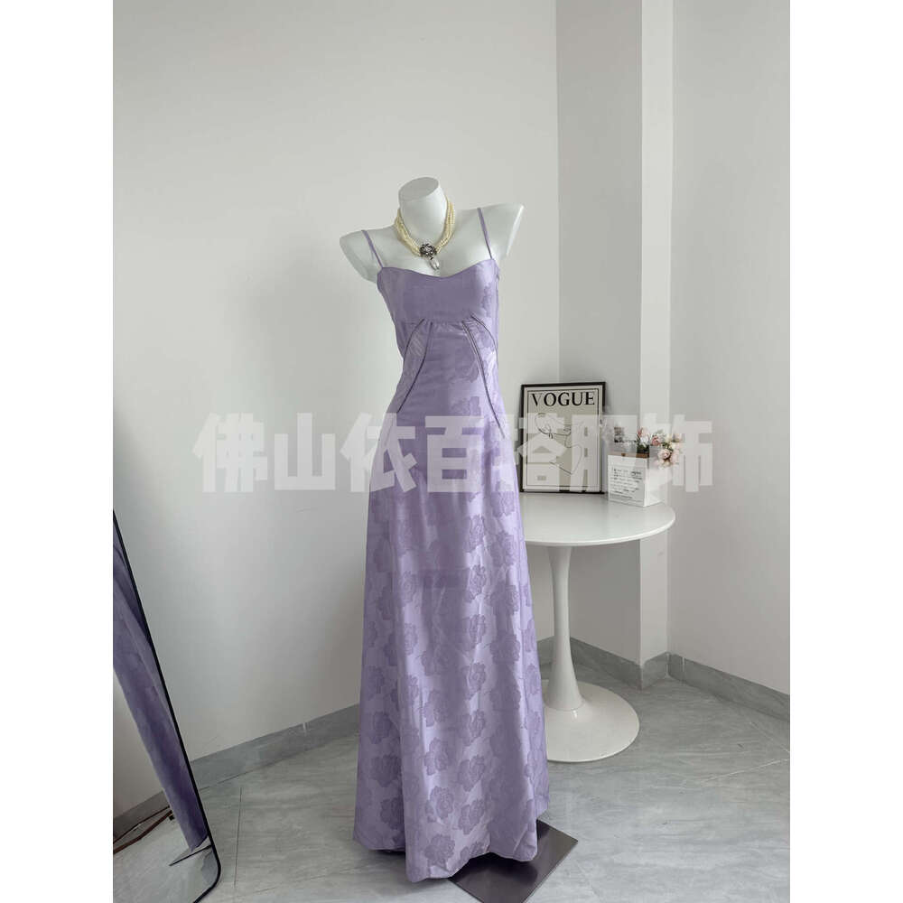 White Dress Maxi Dress New Embroidered Flower Long Skirt With High-End Feel, Children's Fishbone Heavy Industry Camisole Skirt, Slimming Dress KQ