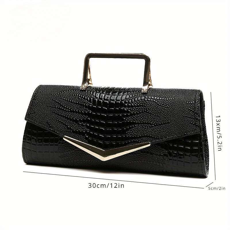 Women's crocodile patterned women's handbag, banquet crossbody bag