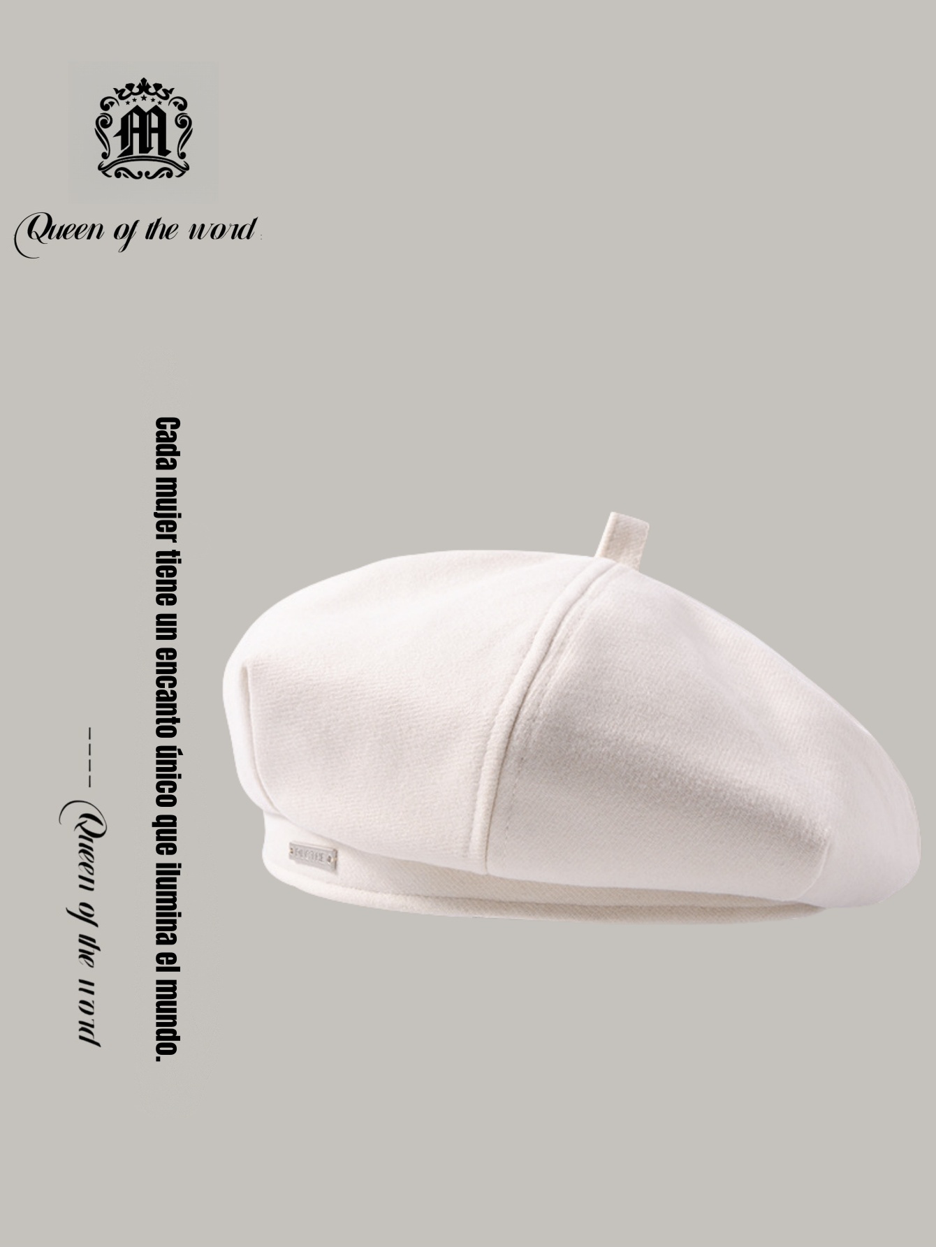 queen of the word 2 Beret women's spring and autumn black octagonal hat large head circumference round face retro painter hat
