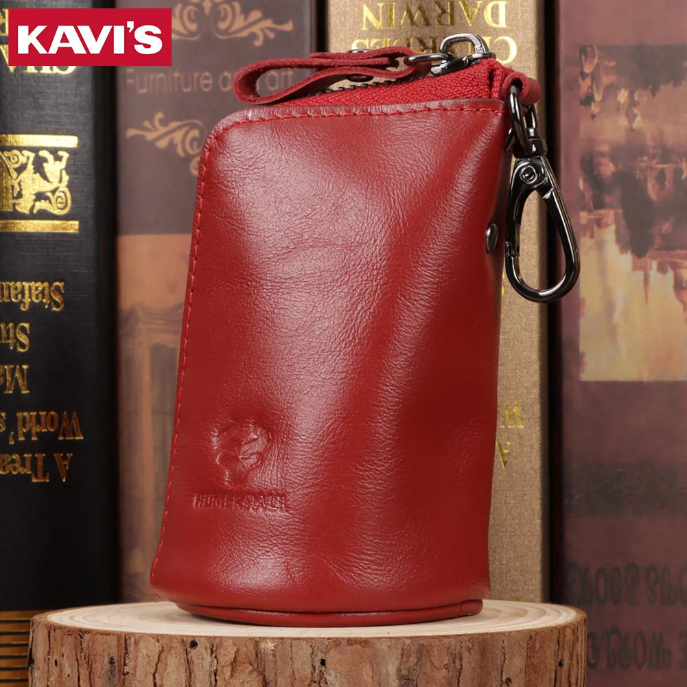 Original Cowhide Leather Unisex Key Wallet Portable Vintage Handmade Unisex Key Holder Organizer Bag Small Car Key Chain 250515