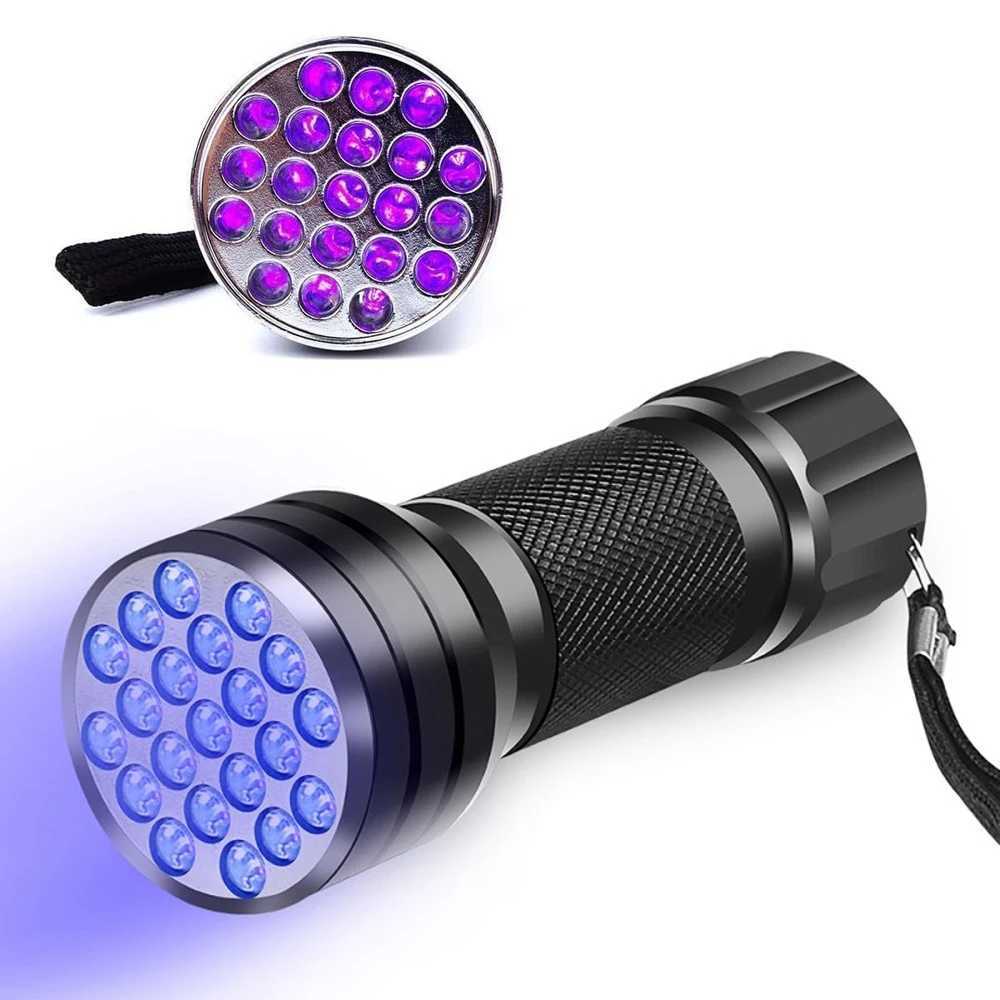Black Light UV Light 21LED UV Light 395-400nm LED UV Flashlight torch light lamp safety UV detection For Pet Urine Stains Z250514