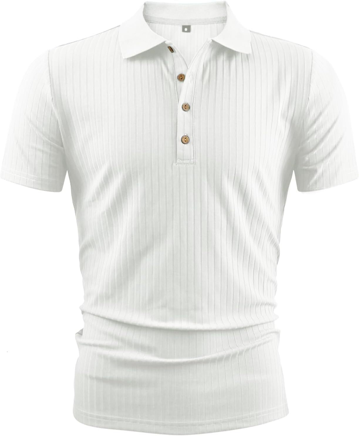 Mens Polo shirt Men's Slim Fit Muscle Polo Shirts - Short Sleeve Ribbed Stylish Tees for Casual Everyday Wear Polos shirts tshirt Casual tops sum