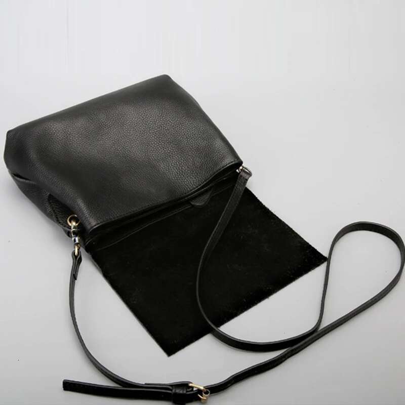 Genuine Female Real Cowhide Leather Crossbody Handbag Casual Messenger Bags Solid Large Capacity Shoulder Bag