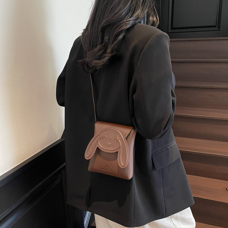 2025 New Creative Cute Rabbit Elegant Princess Single Shoulder for Women, Versatile Solid Color Simple Leisure Crossbody Bag