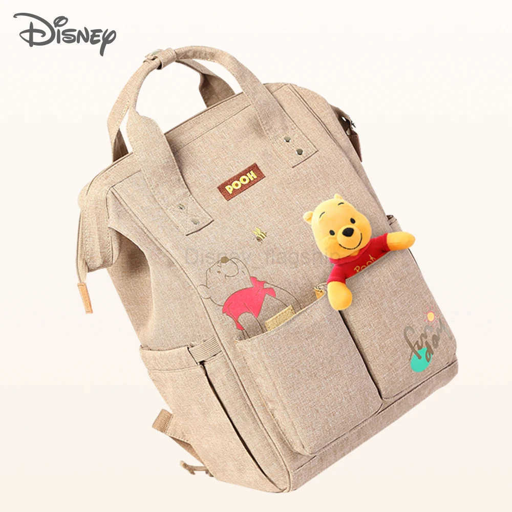Disney Baby Diaper Backpack USB Bottle Insulation Heating Mummy Nappy Changing Bags For Baby Care Mom Stroller Oxford HandbagsXJ250515