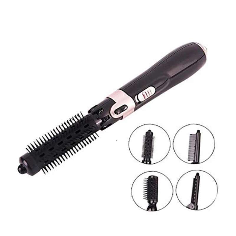 4 In 1 Brush Electric Hot Air Comb Multifunction Straightener Curler Negative Ion Hair Dryer