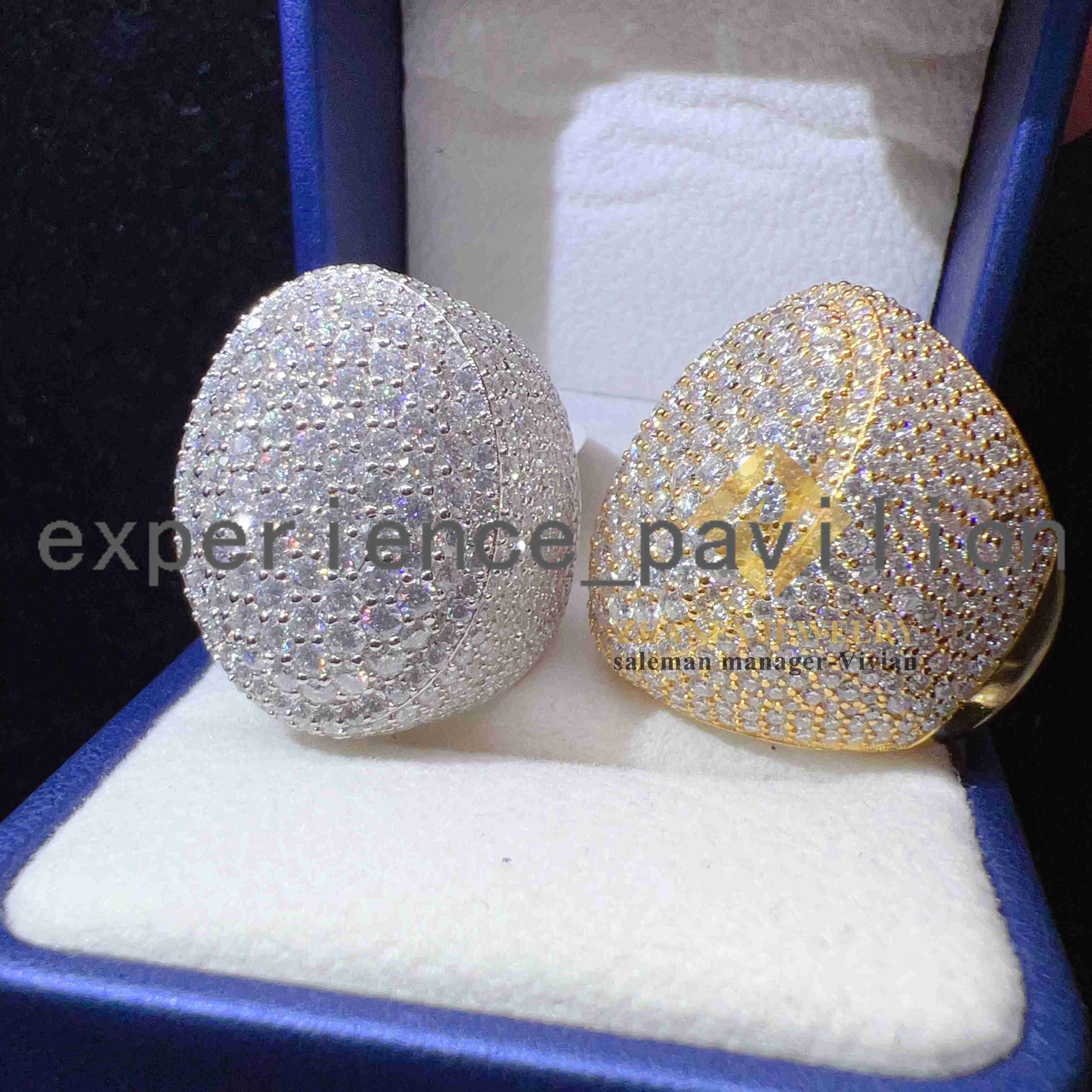 Luxury Hip Hop Men Diamond Vvs Moissanite Rings Sterling Silver 925 Fine Jewelry Iced Out Ring