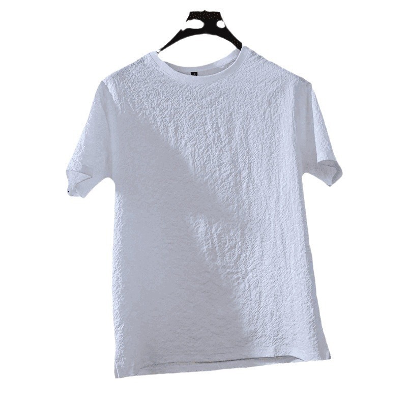 Men's summer new wide open bottom hem designer versatile breathable short sleeved fashionable T-shirt