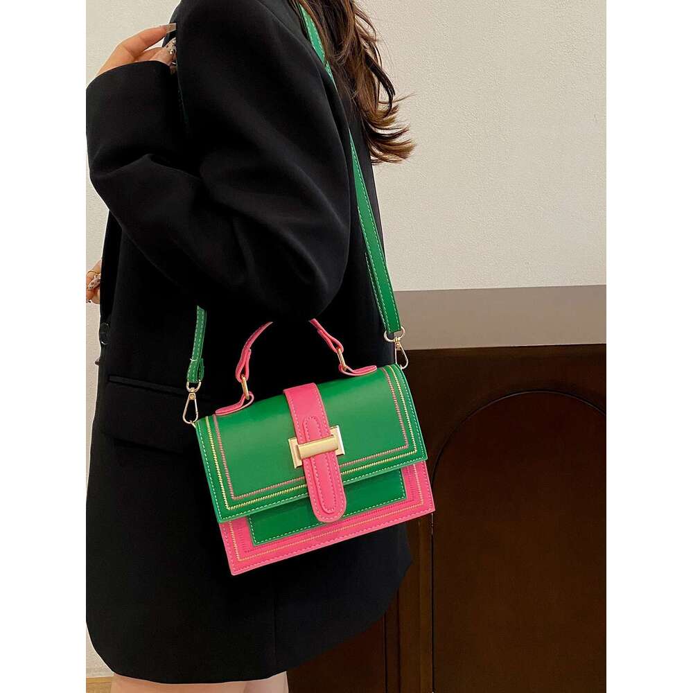 Trendy And Fashionable For Women, Versatile Temperament, Color Matching Bag, Large Capacity, Daily Wear, Women's Portable Shoulder Crossbody Bag