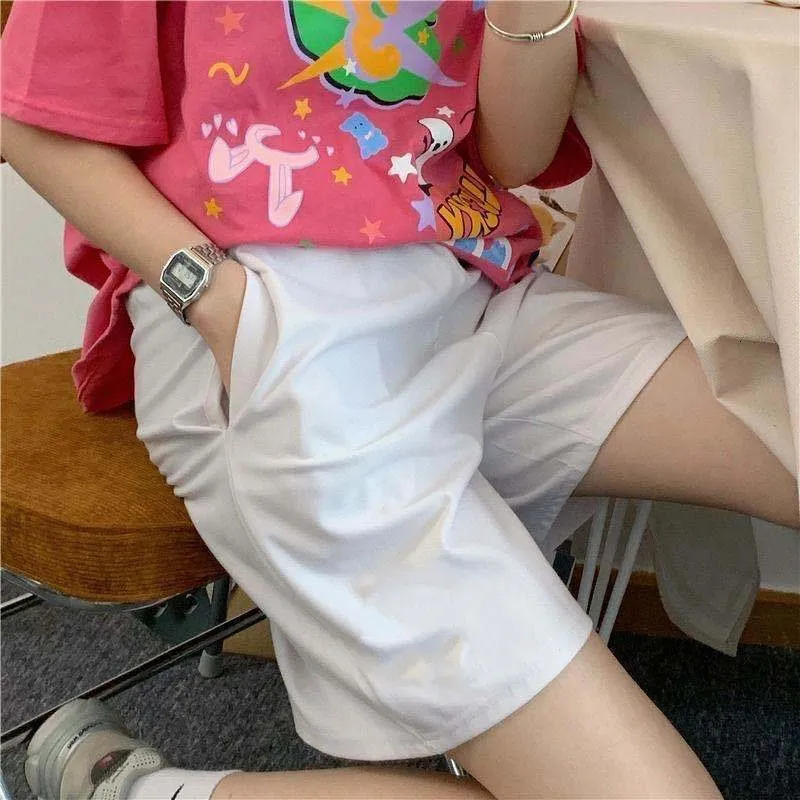 Loose Casual Large Sports Shorts Elastic Waist Korean Style Short High Waist Pants Fitness Running Shorts Women Summer Harajuku 250514