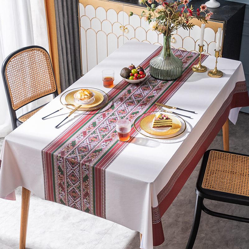 A0908 Nordic Design Washable Tablecloth with Waterproof & Oil-Proof Finish for Rectangular Coffee Tables