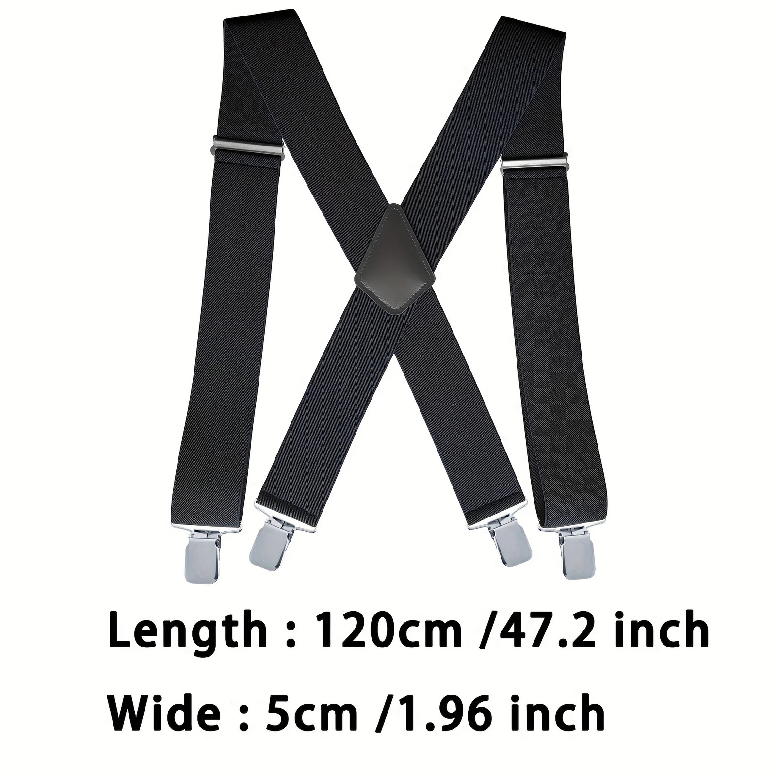 Heavy Duty Big Size Suspenders for Men Work Outdoor 2 Inch Wide X Back 4 Strong Clips Adjustable Elastic Trouser Braces Straps 250515
