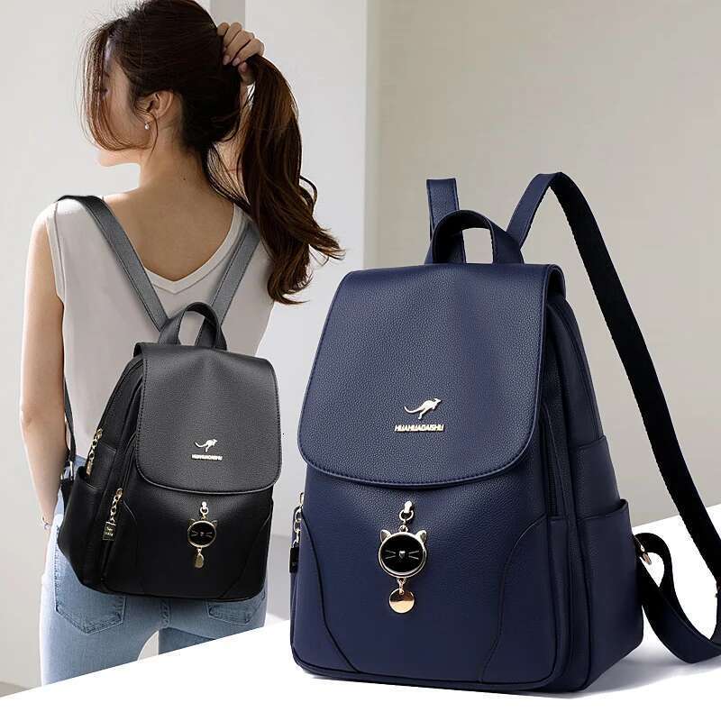 Fashion Backpack Women High Quality Leather Back Pack Female Large Capacity School Bags For Girls Ladies Bookbag Travel Rucksack